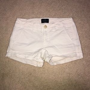 American Eagle White Twill Shorts